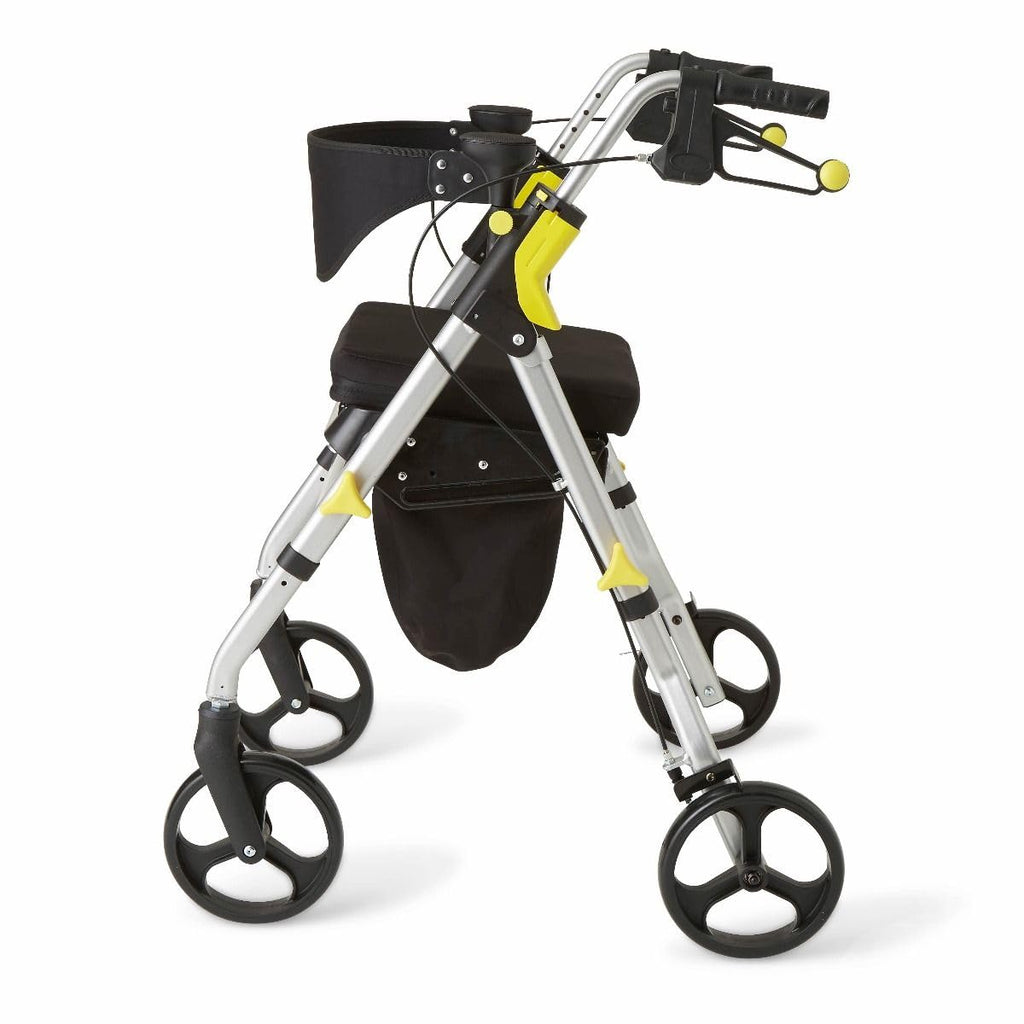 Folding Rolling Walker with Seat, 8-inch Wheels, Silver A272677