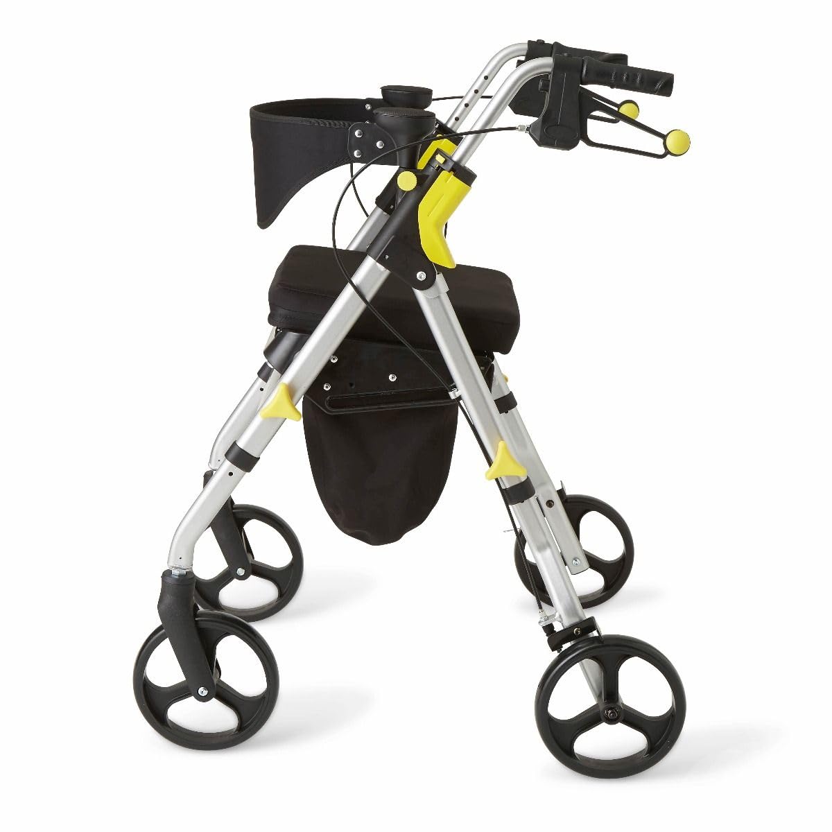 Folding Rolling Walker with Seat, 8-inch Wheels, Silver A272677