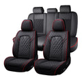 Toyota Tundra Seat Covers Nappa Leather 5 Seats Black Red Q496