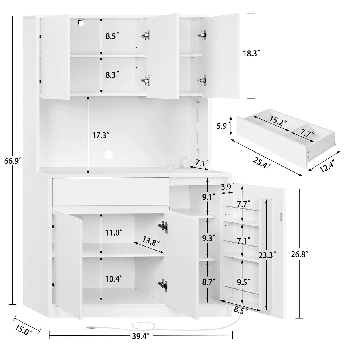 Pantry Cabinet with Charging Station X166