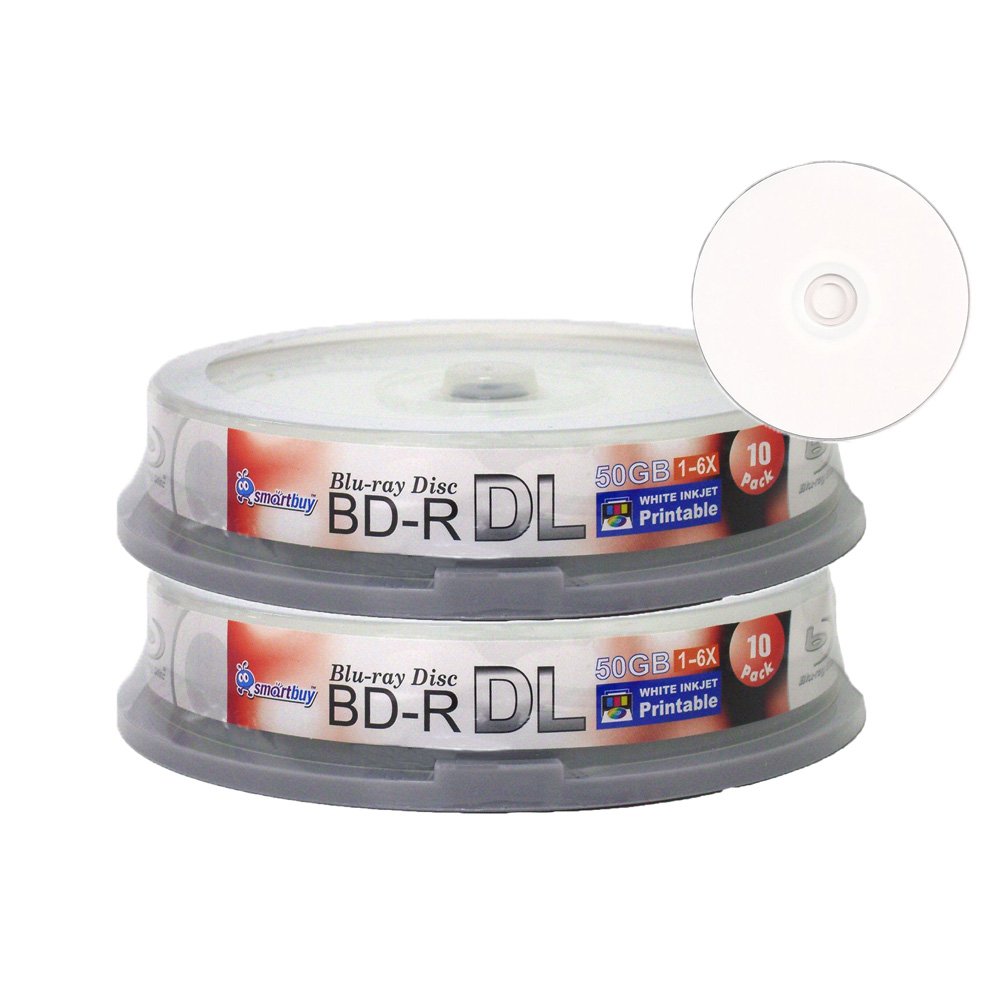 20-disc 50gb 6X Bd-r Dl White Inkjet Hub Printable Blank Disc A5791