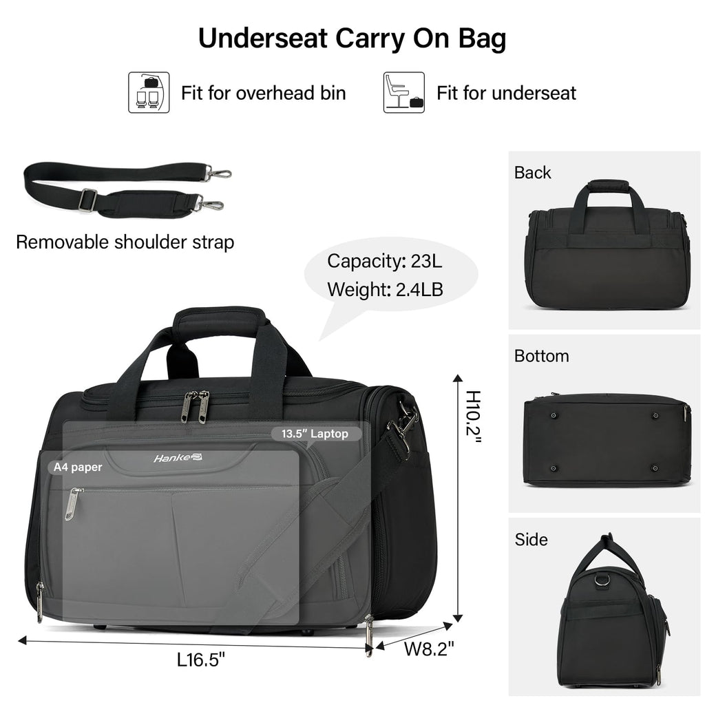 Black Lightweight Water Resistant Foldable Travel Duffel Bag G70936