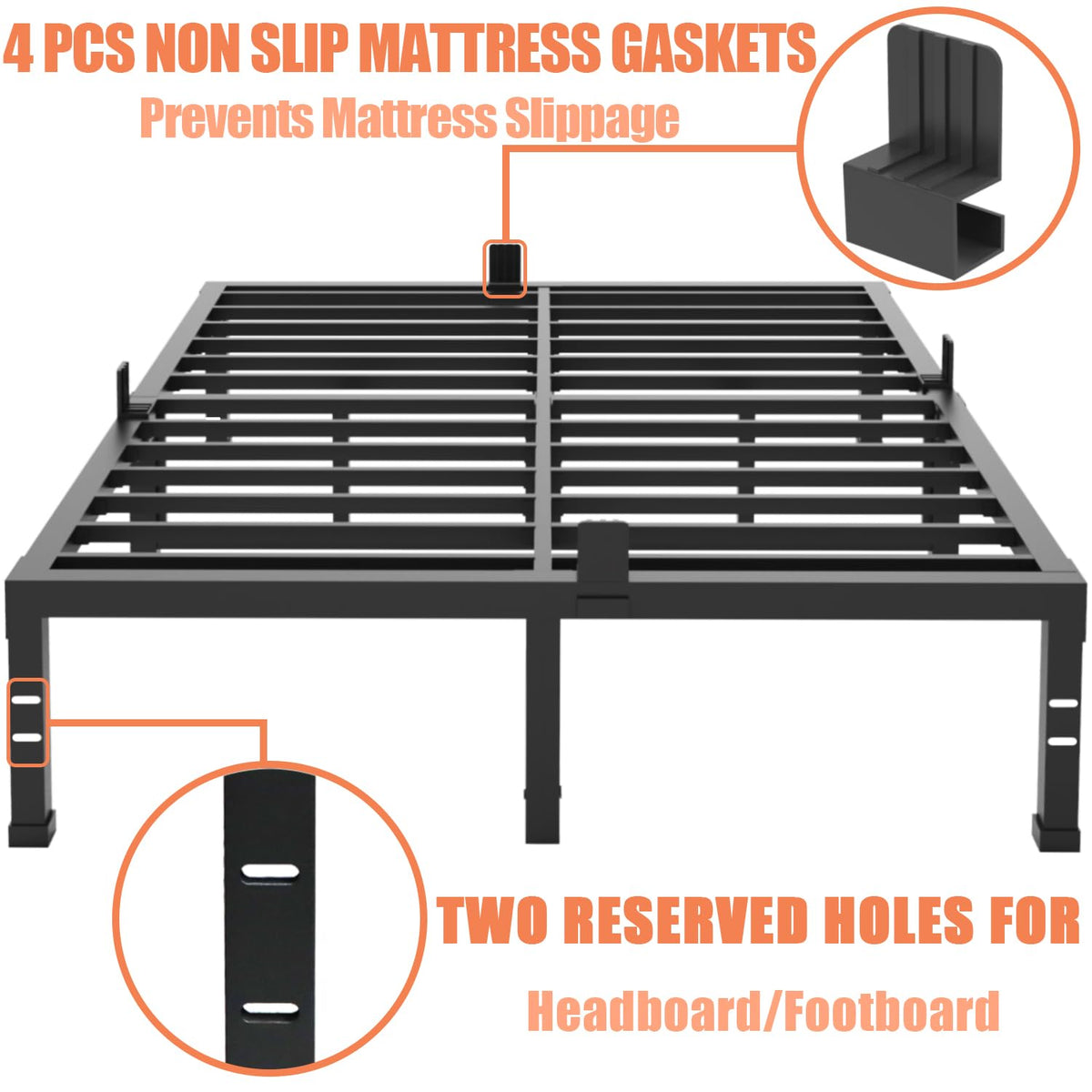 16 Inch Heavy Duty Metal Platform Bed Frame Full Size X739