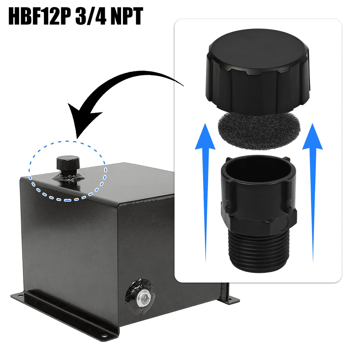 3/4 NPT Hydraulic Power Unit Poly Breather Cap 2 PCS J413748