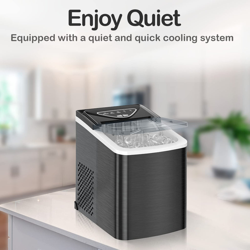 Black Countertop Ice Maker with Scoop and Basket G568201