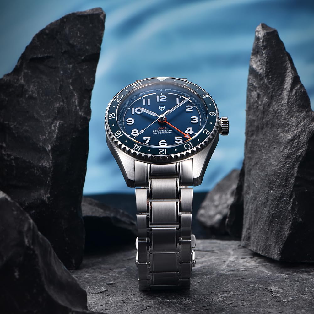 Automatic Mechanical GMT 40mm Sapphire Glass 316L Stainless Steel Waterproof Diver Wrist Watch L898380