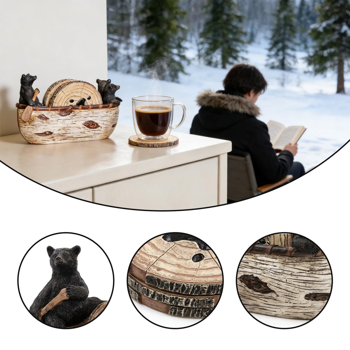 Wooden Drink Coasters Set of 6 U731337