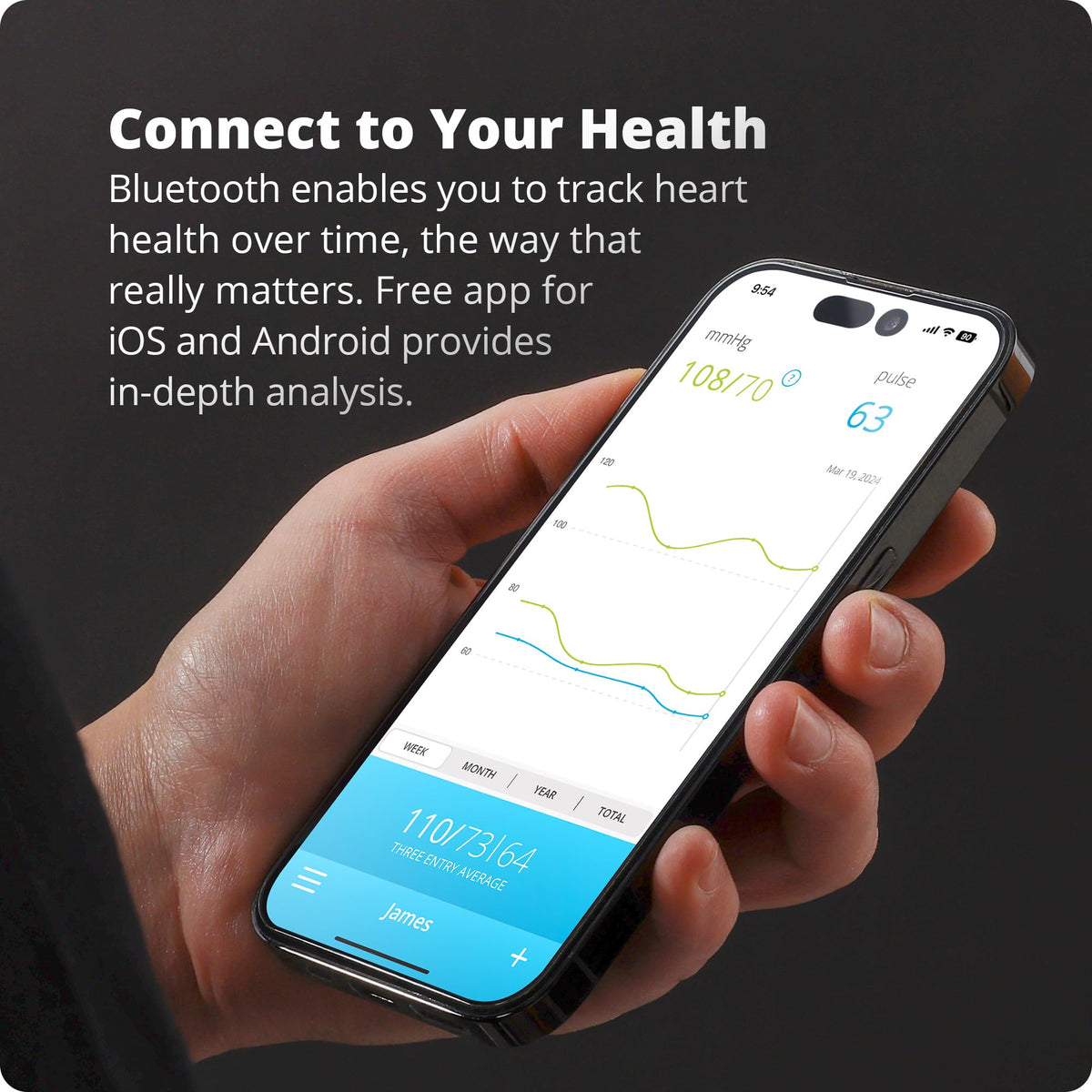 Bluetooth Blood Pressure Monitor with Upper Arm Cuff C352