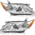 2007-2009 Toyota Camry Headlight Assembly Pair Chrome Housing Clear Lens K487
