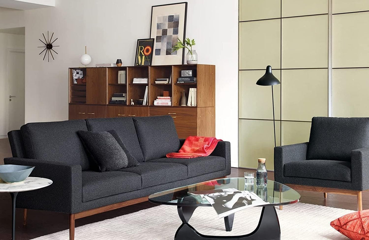 Clear Glass Coffee Table with Solid Wood Base C46568
