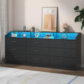 Black 9 Drawer Dresser with Power Outlet U557432