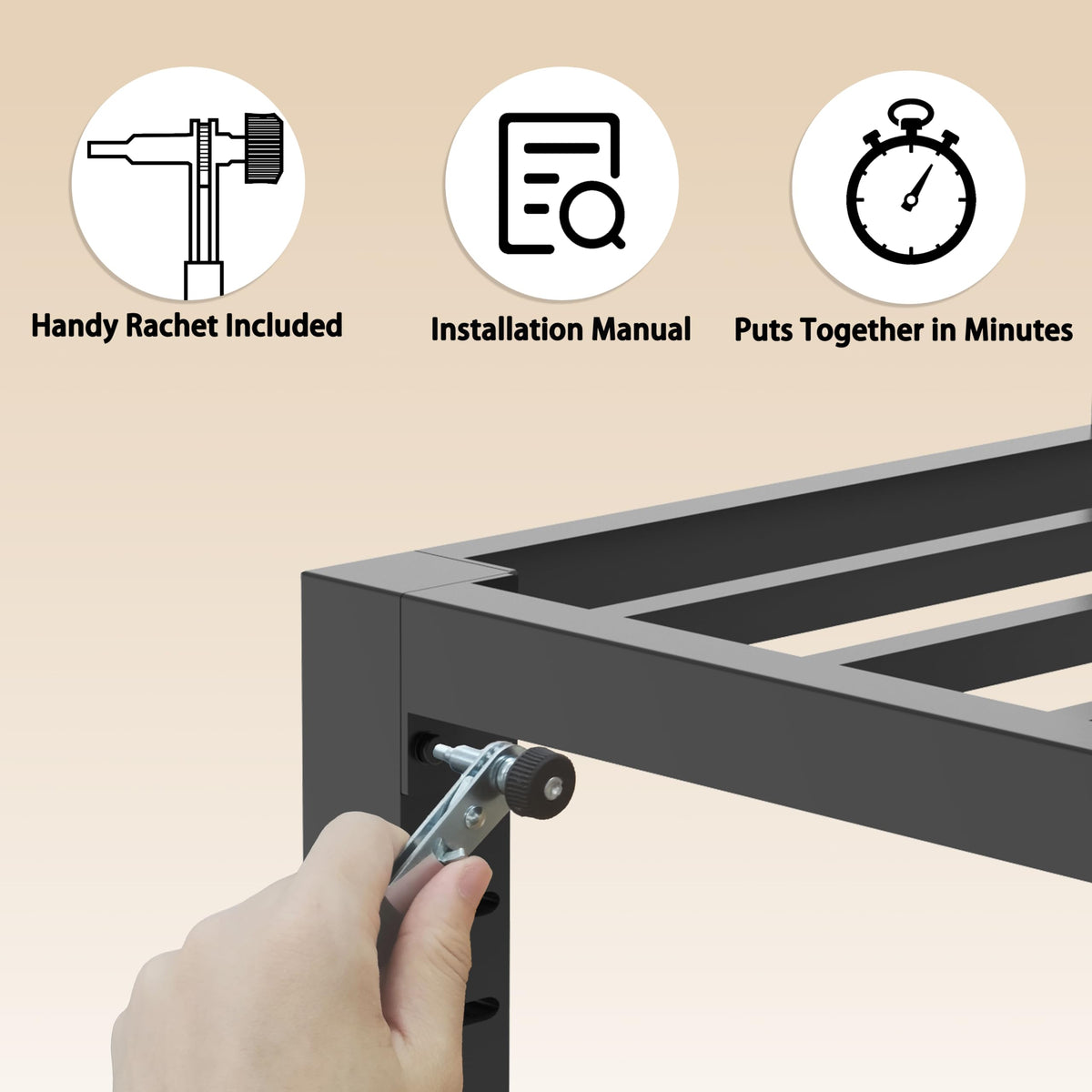 16 Inch Heavy Duty Metal Platform Bed Frame Full Size X739