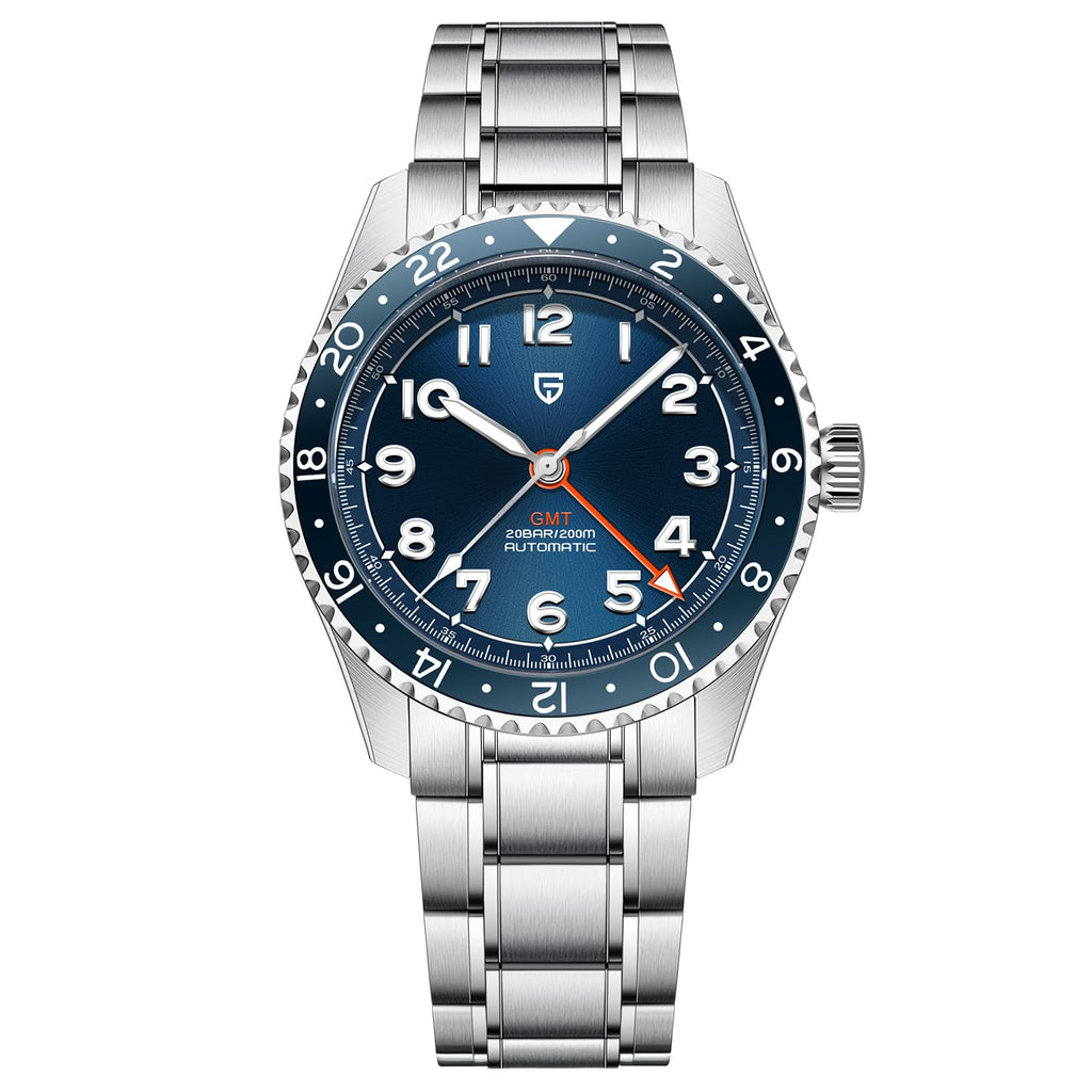 Automatic Mechanical GMT 40mm Sapphire Glass 316L Stainless Steel Waterproof Diver Wrist Watch L898380