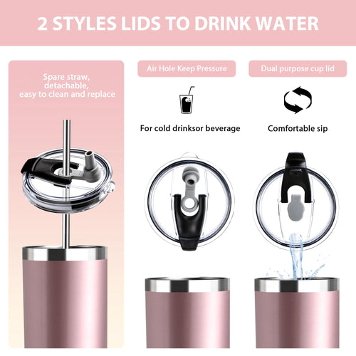 20 oz Insulated Tumbler with Straw Lid R1474