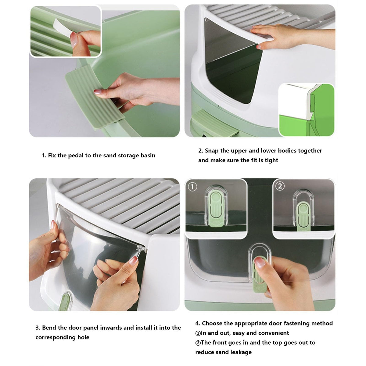 Enclosed Plastic Cat Litter Box with Lid and Scoop P1442