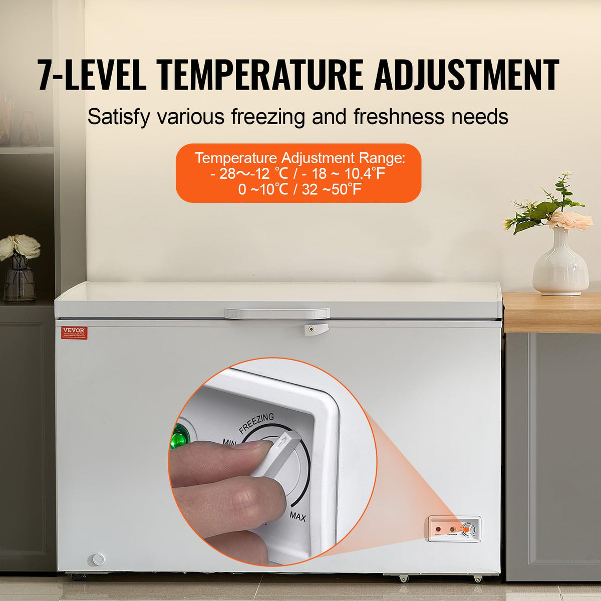 12.8 Cu.ft Chest Freezer with 4 Removable Baskets T555504