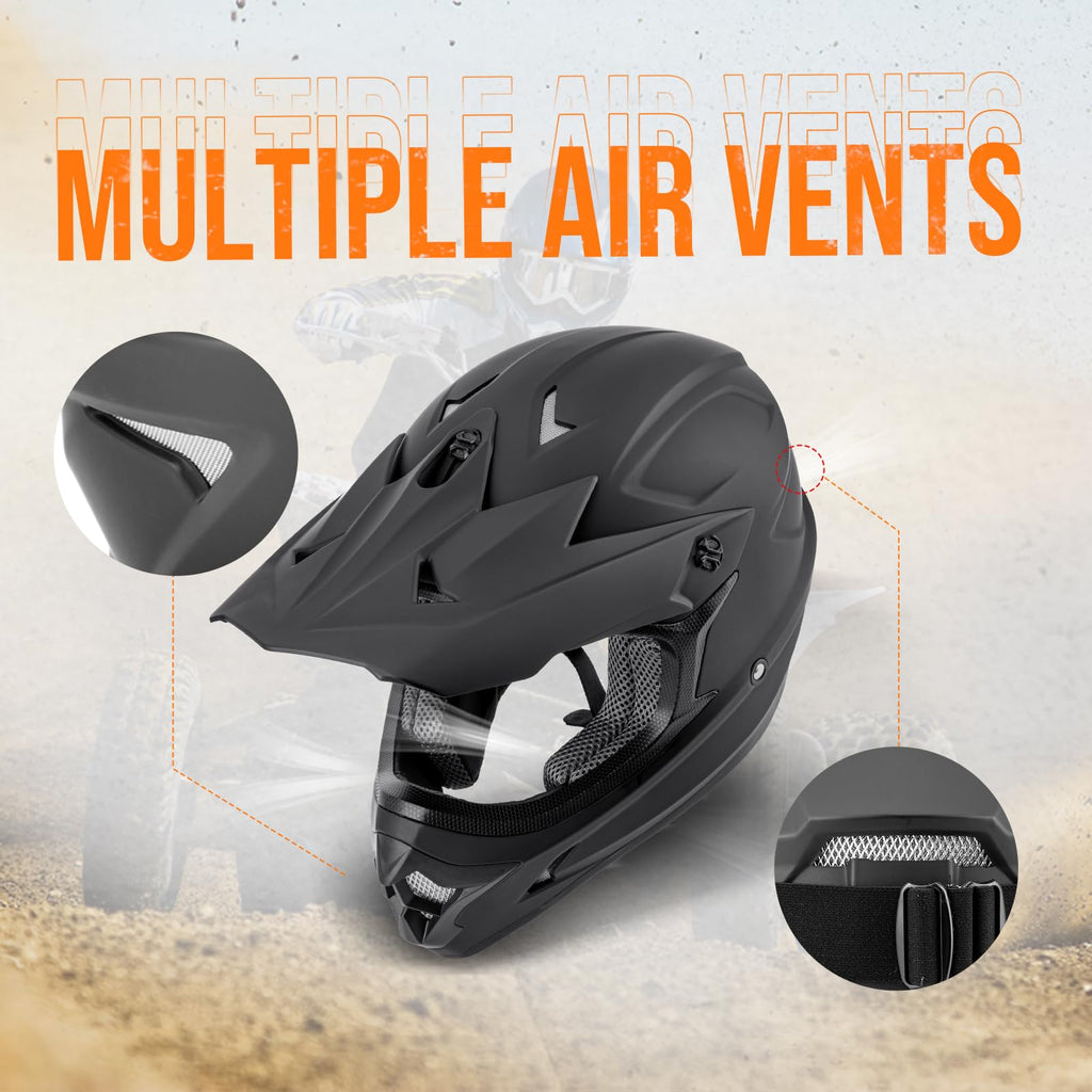 Adult ATV Dirt Bike Helmet with Goggles Gloves & Mask V287