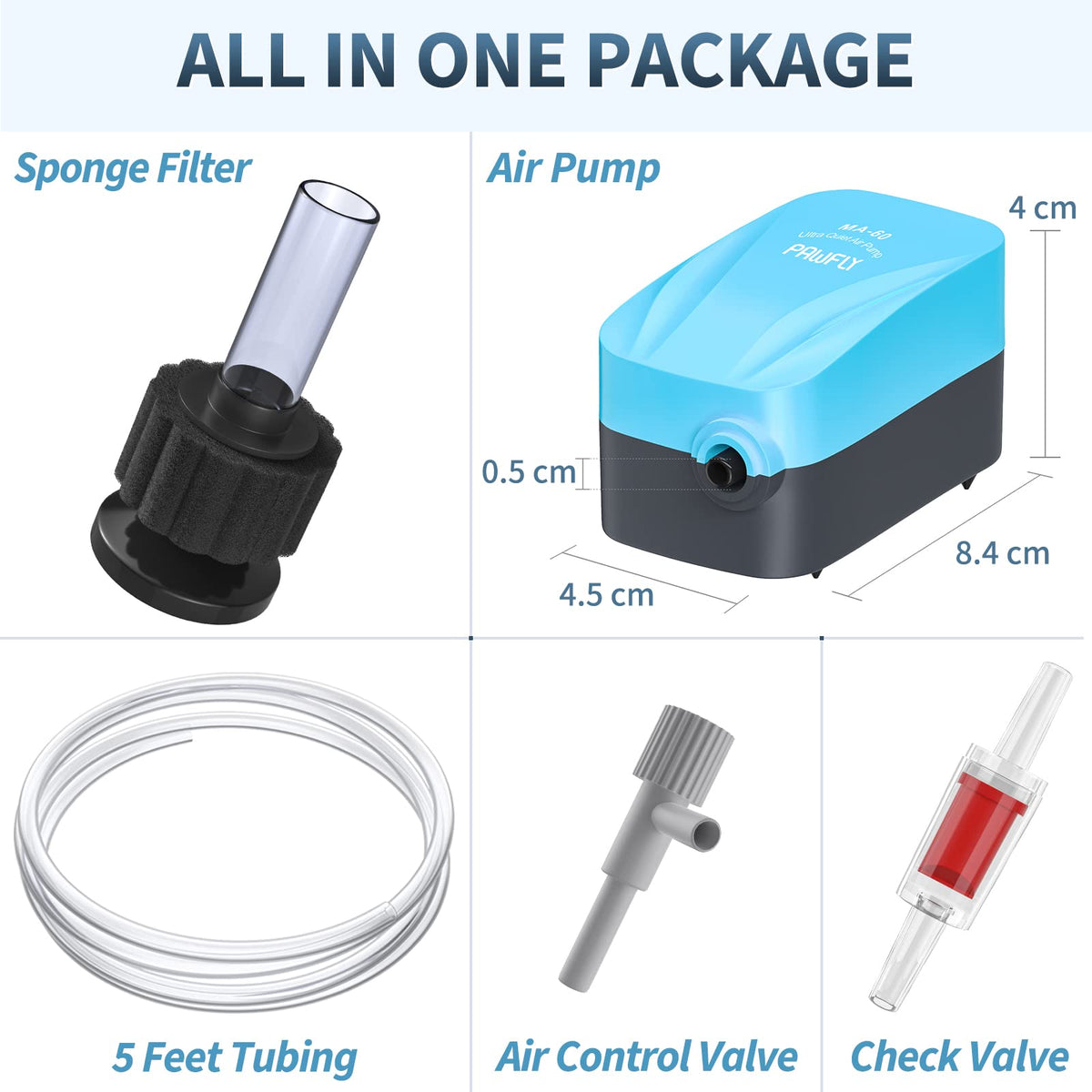 Aquarium Air Pump with Sponge Filter Kit X176339