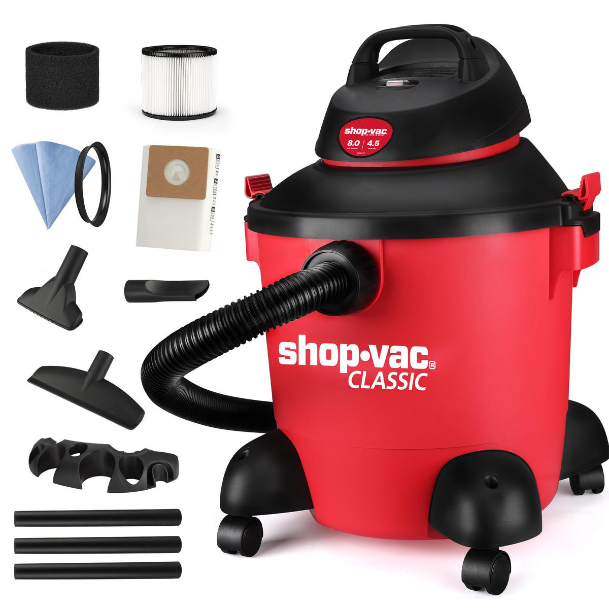 8 Gallon 4.5-Peak HP Wet/Dry Vacuum L46100