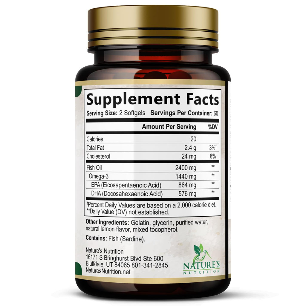 Omega 3 Fish Oil 2400mg 120 Softgels S86688