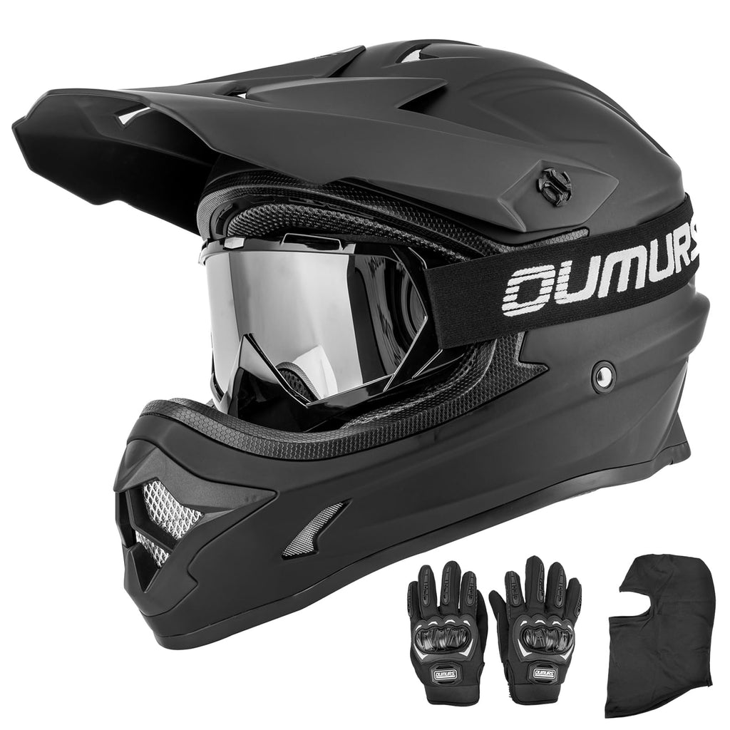 Adult ATV Dirt Bike Helmet with Goggles Gloves & Mask V287