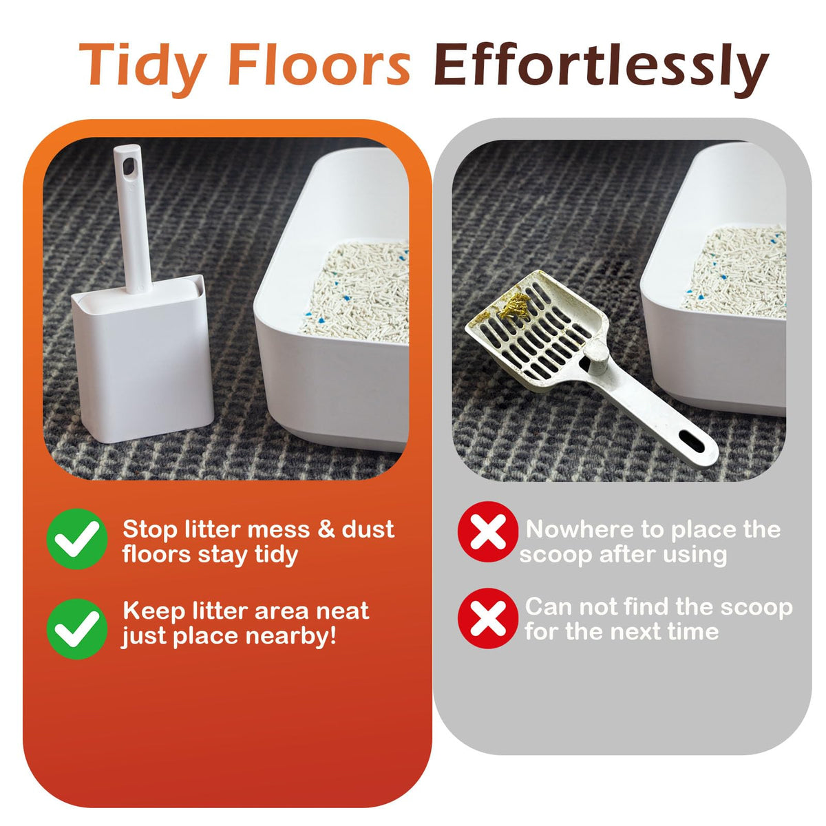 2 in 1 Cat Litter Scoop with Holder Stand Y203
