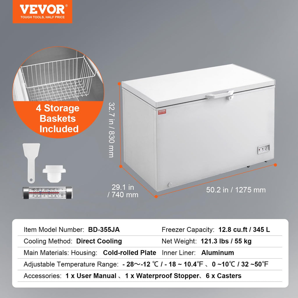 12.8 Cu.ft Chest Freezer with 4 Removable Baskets T555504
