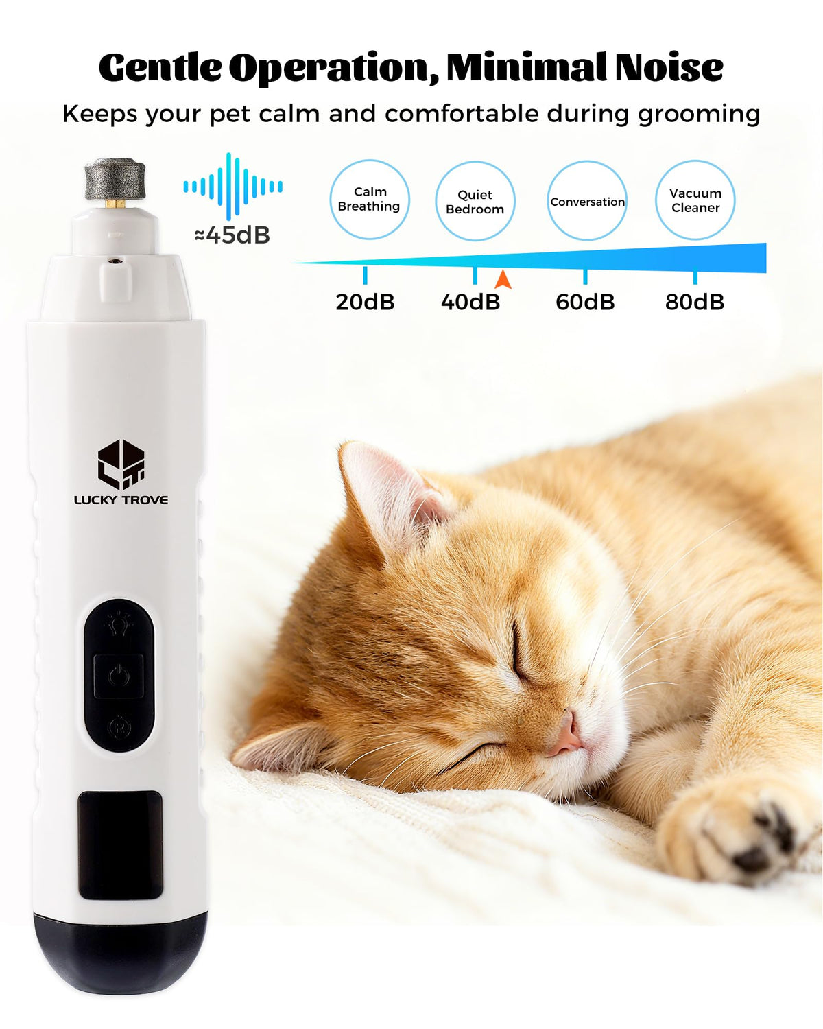 Silent Dog Nail Grinder 5 Speeds with dual LED Lights N2560