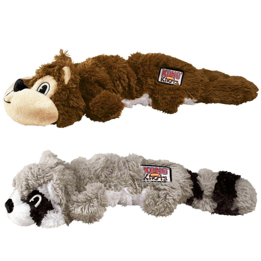 2 Pack Stuffing-Free Plush Dog Toy with Knotted Ropes & Squeaker M41697
