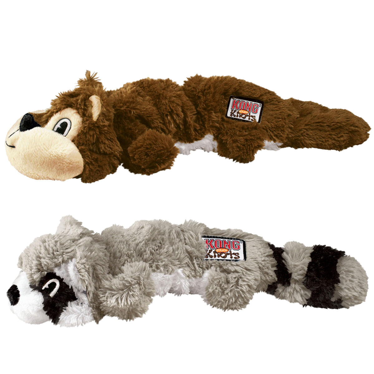2 Pack Stuffing-Free Plush Dog Toy with Knotted Ropes & Squeaker M41697