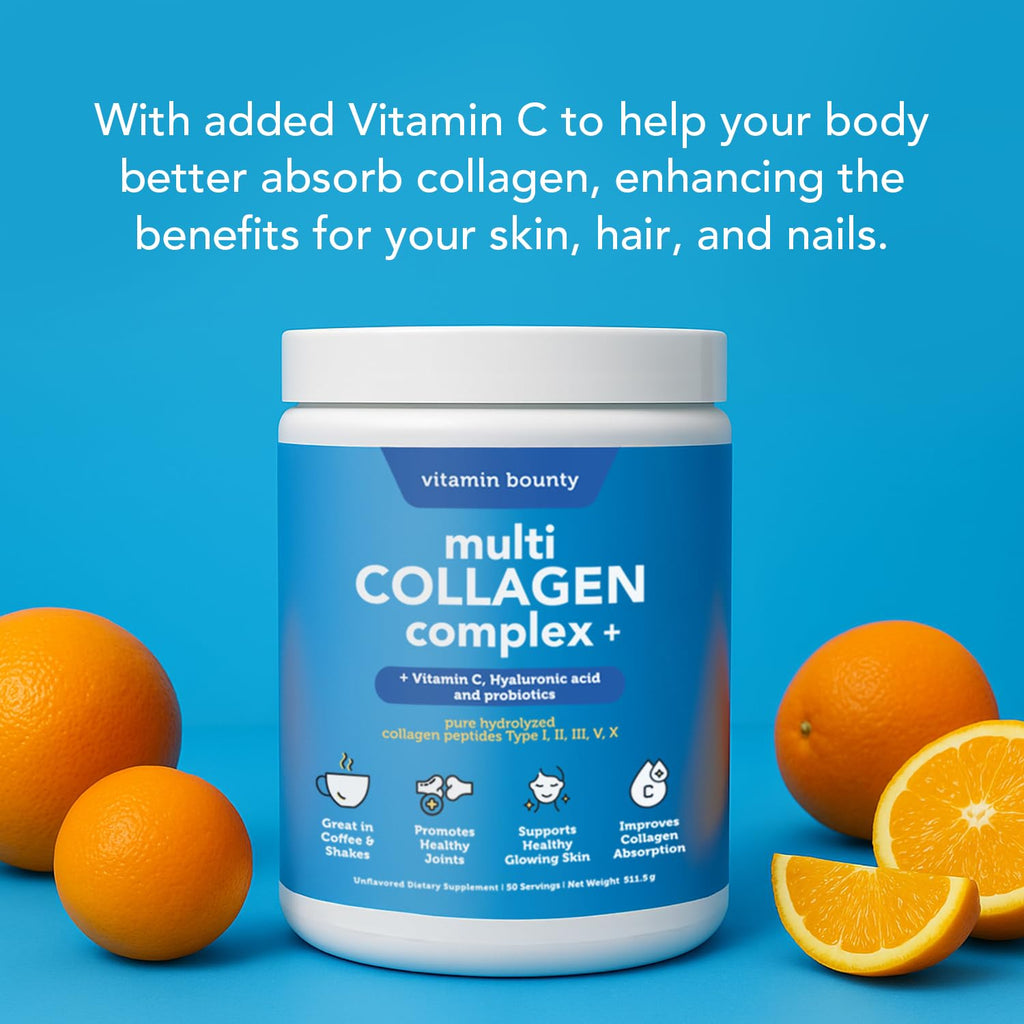 Multi Collagen Peptides Powder with Probiotics, Vitamin C & Hyaluronic Acid, 50 Servings D762521