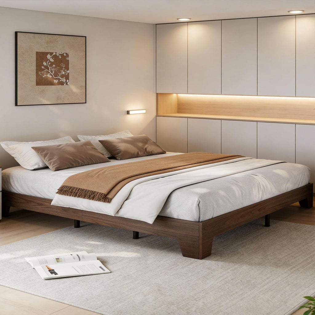 California King Size Wood Platform Bed Frame B89085