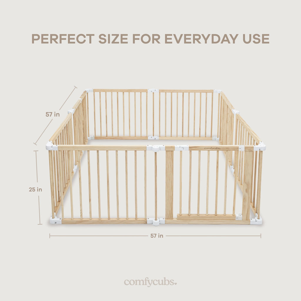 Foldable Playpen Light Wood White M300266