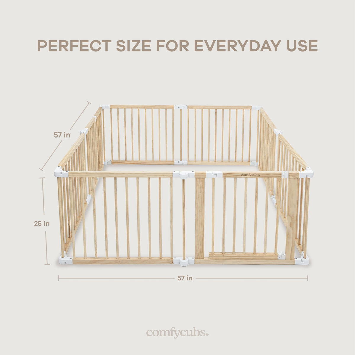 Foldable Playpen Light Wood White M300266