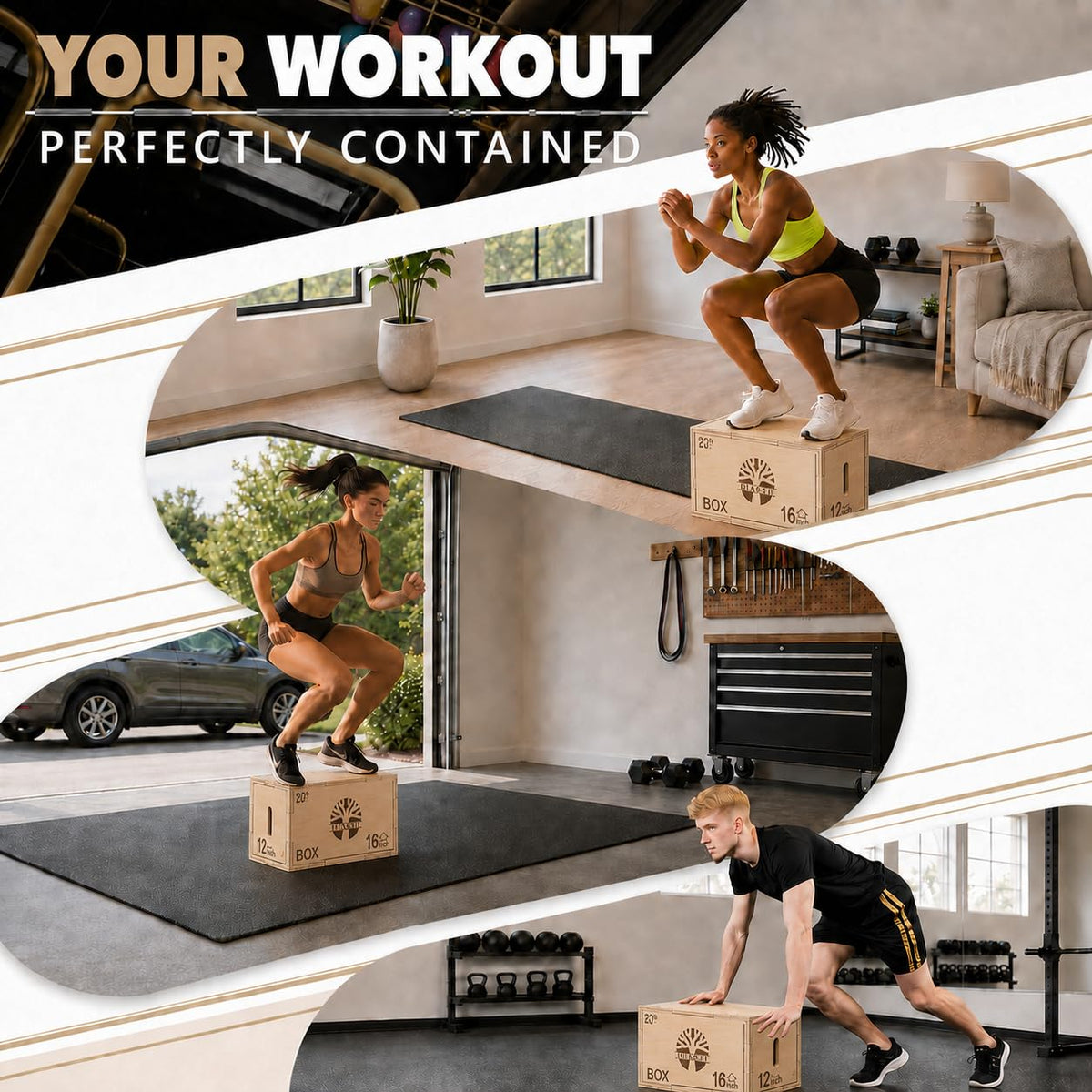 3-in-1 Wood Plyometric Jump Platform T344227