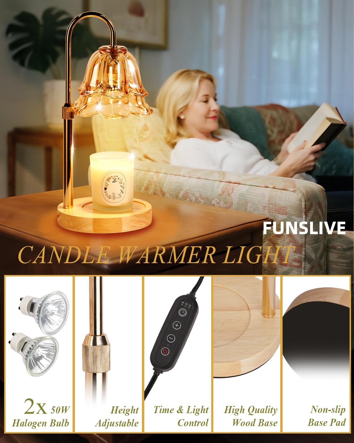 Dimmable Candle Warmer Lamp with Timer N175