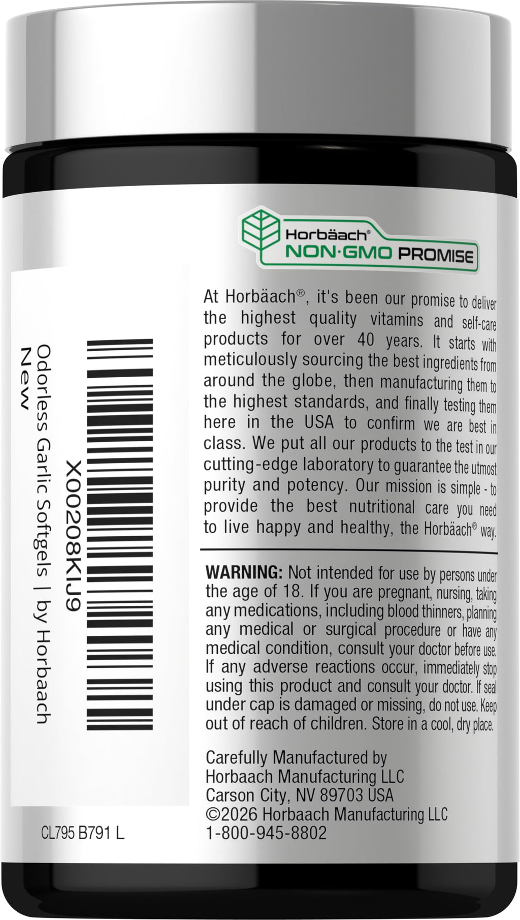 Odorless Garlic Softgel Supplement 200 Pills N397731