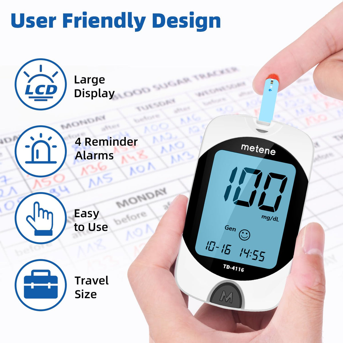 Blood Glucose Monitor Kit & 200 Test Strips K8543