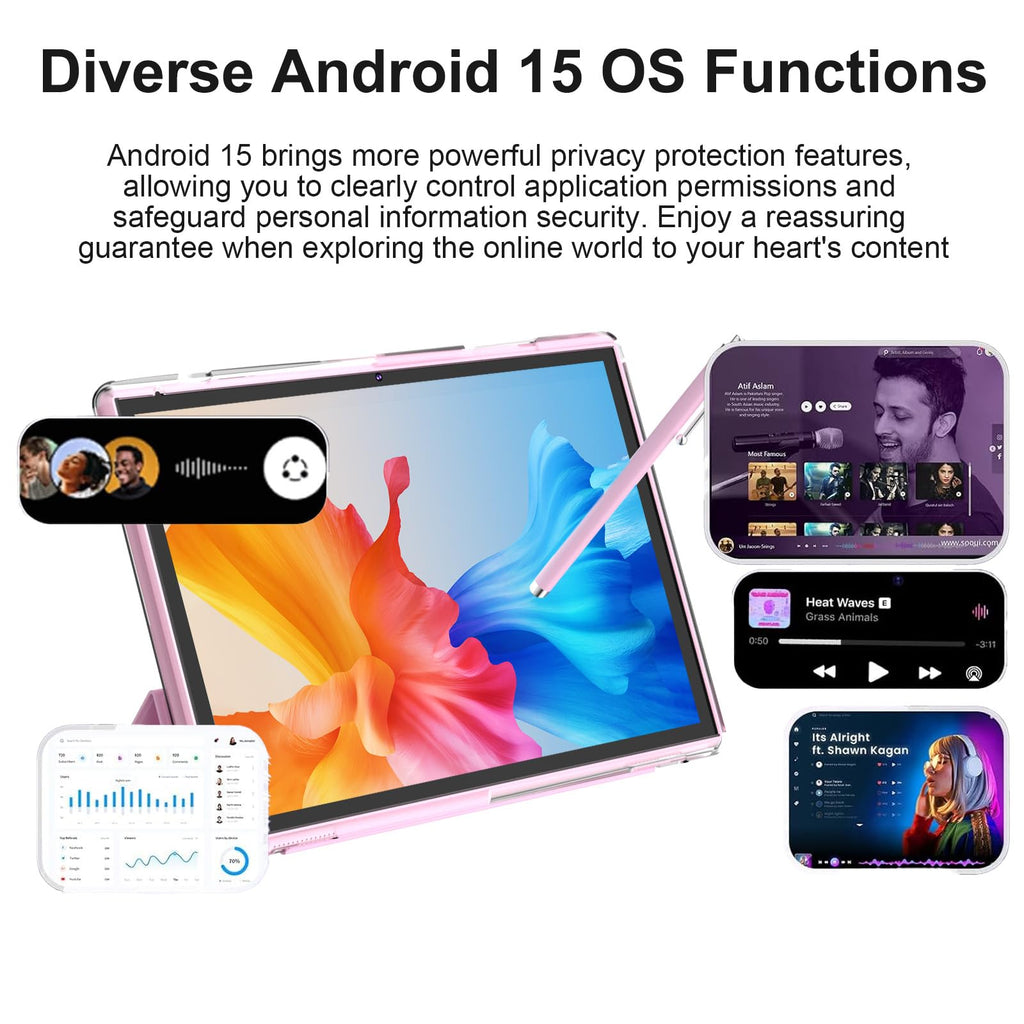 10 Inch Android Tablet with Case Stylus 8GB RAM 32GB ROM W8010