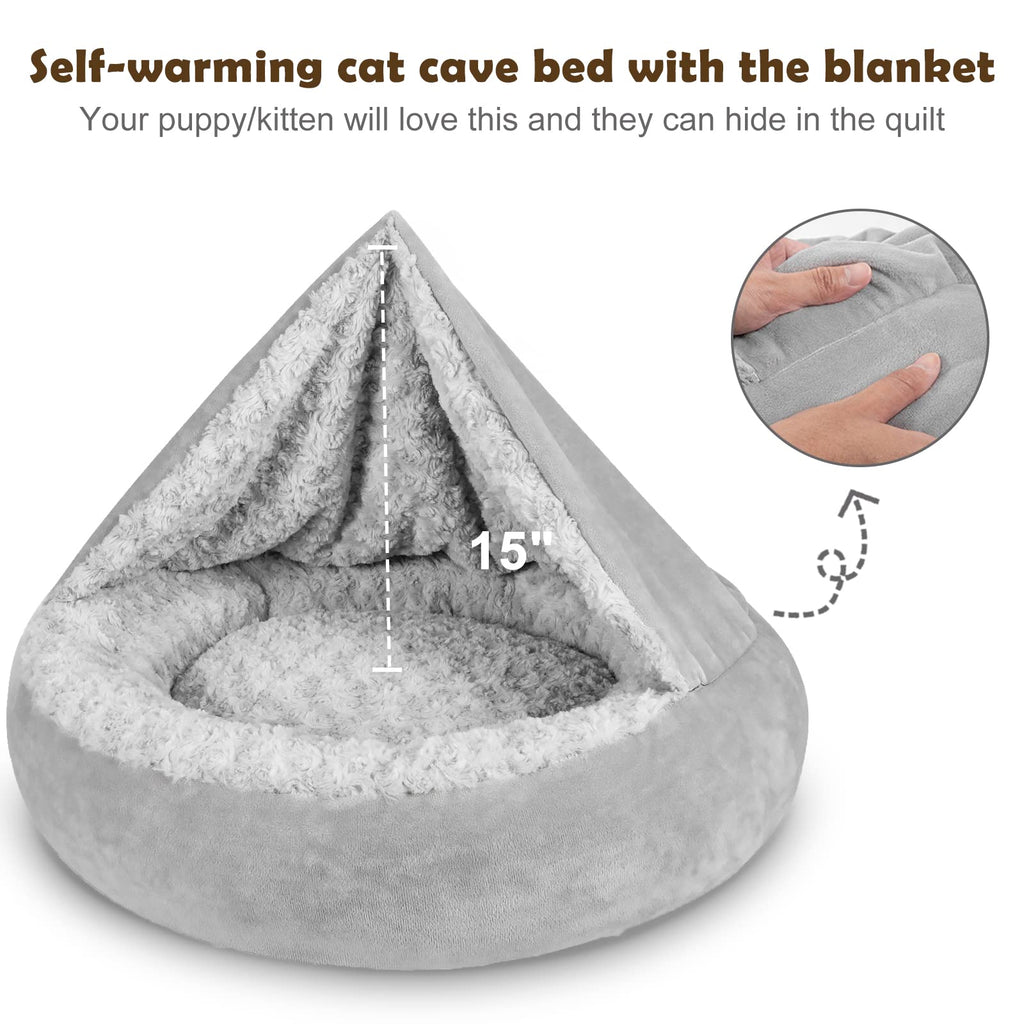 Hooded Blanket Donut Round Dog Bed 23 inch V85093