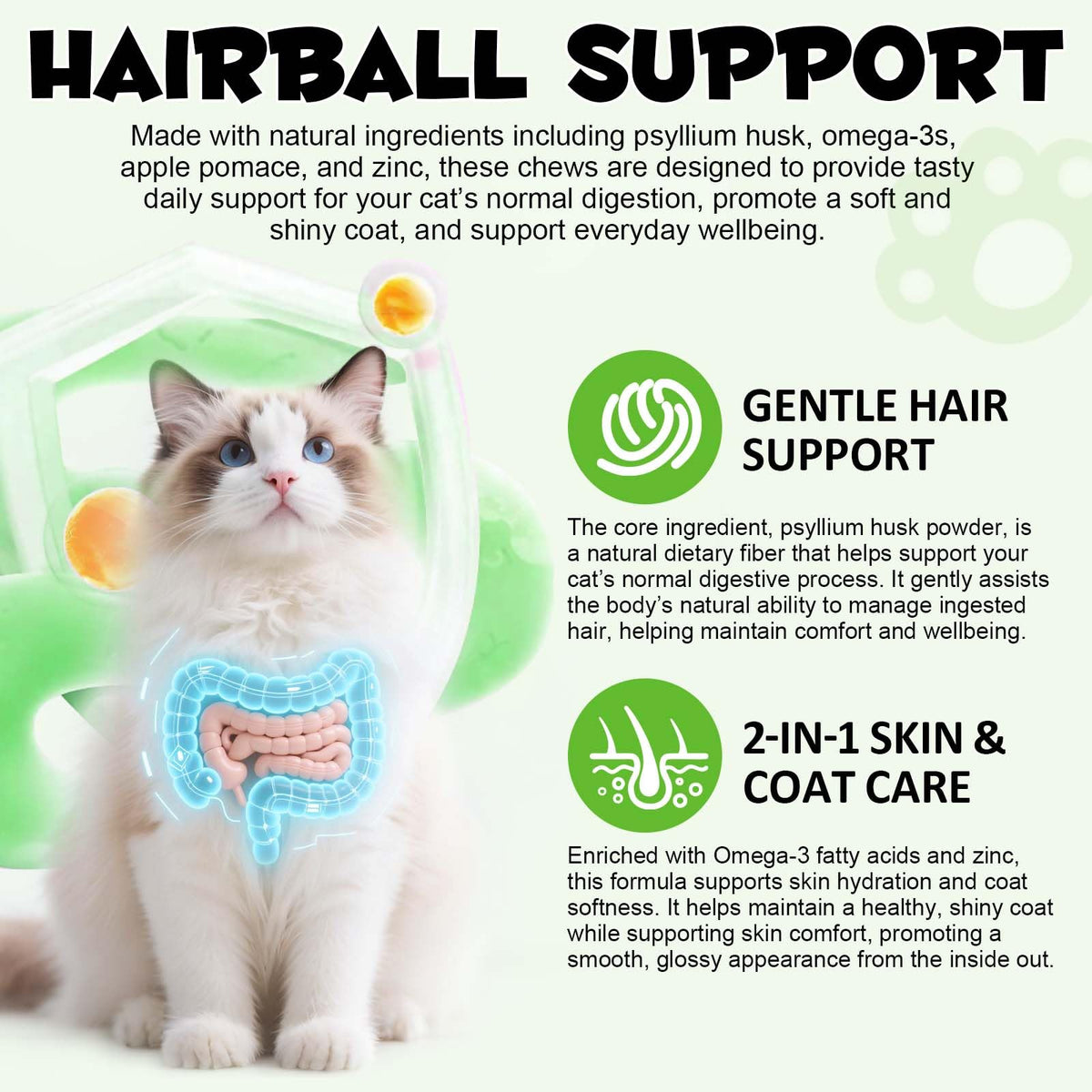 Chicken Omega-3 Fiber Supplement for Cats N7523