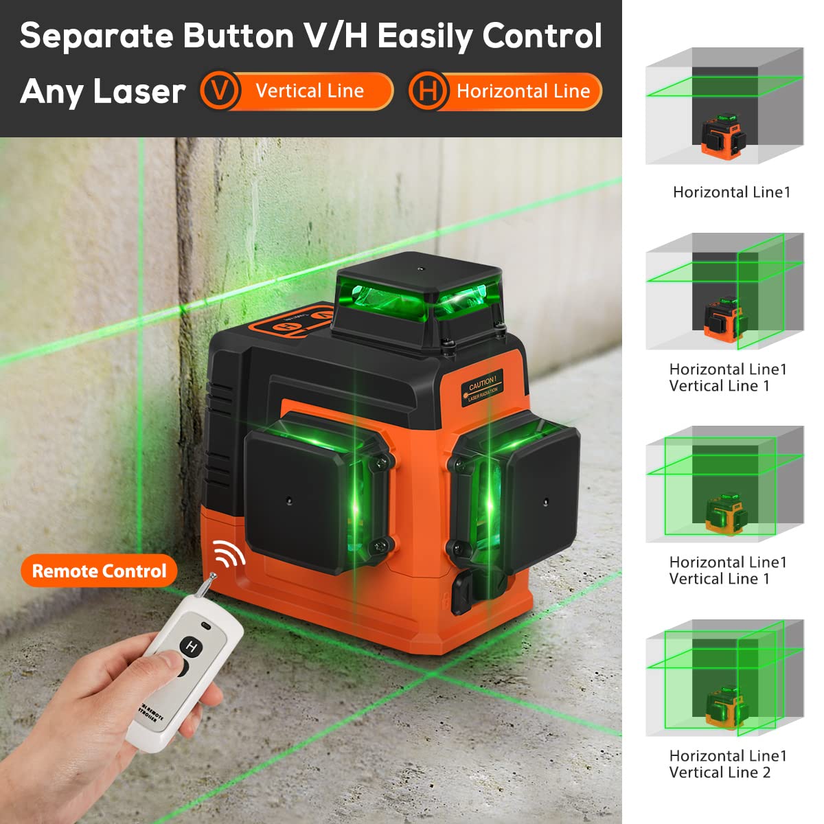 Self Leveling 3D Green Laser Level K978232