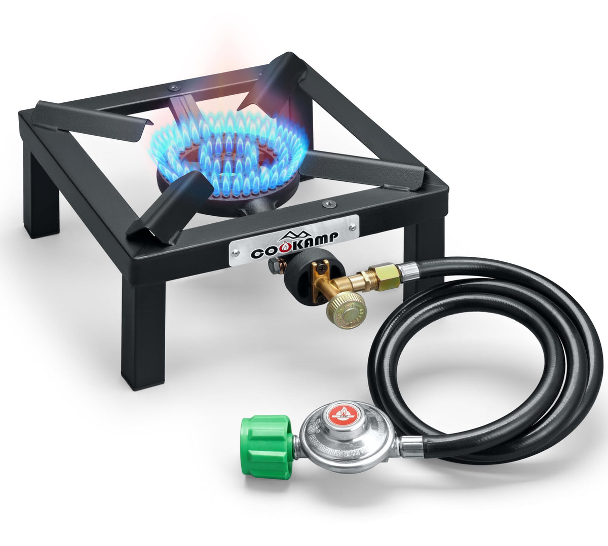 Single High Pressure Propane Camp Stove with Adjustable Regulator and Hose Z8007