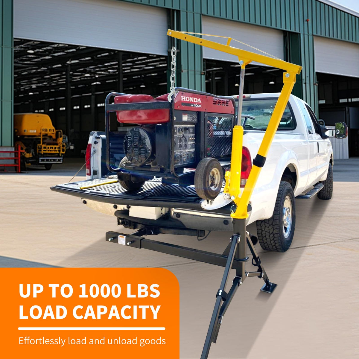 1000 lb Capacity Hydraulic Swivel Hitch Mount Truck Crane N436992