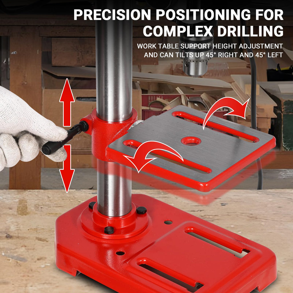 8" Benchtop Drill Press with 5 Adjustable Speeds and Tilting Worktable I896292