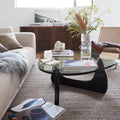 Clear Glass Coffee Table with Solid Wood Base C46568