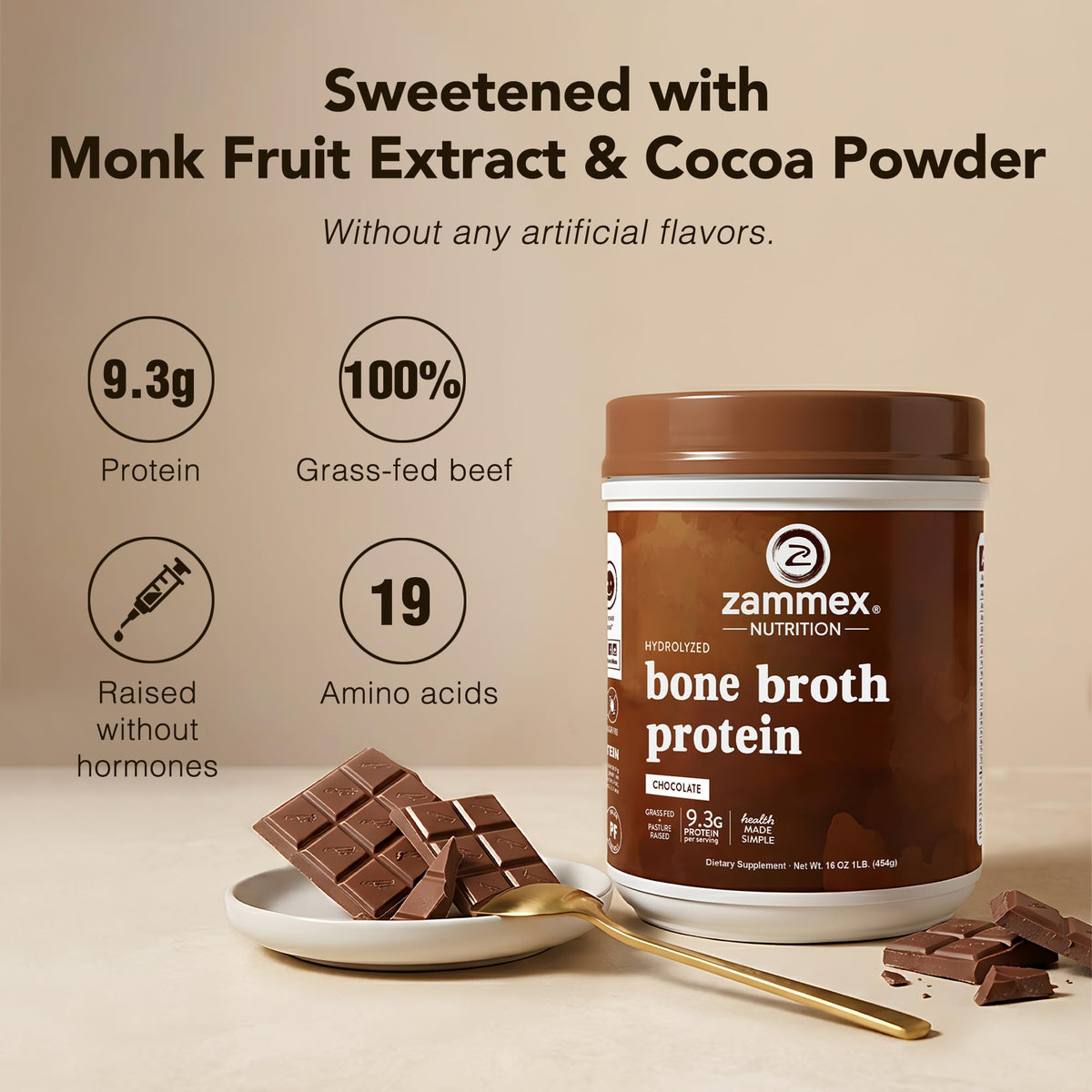 Bone Broth Protein Powder Hot Chocolate Cocoa G9733