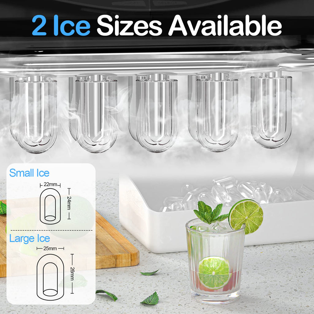 Black Countertop Ice Maker with Scoop and Basket G568201