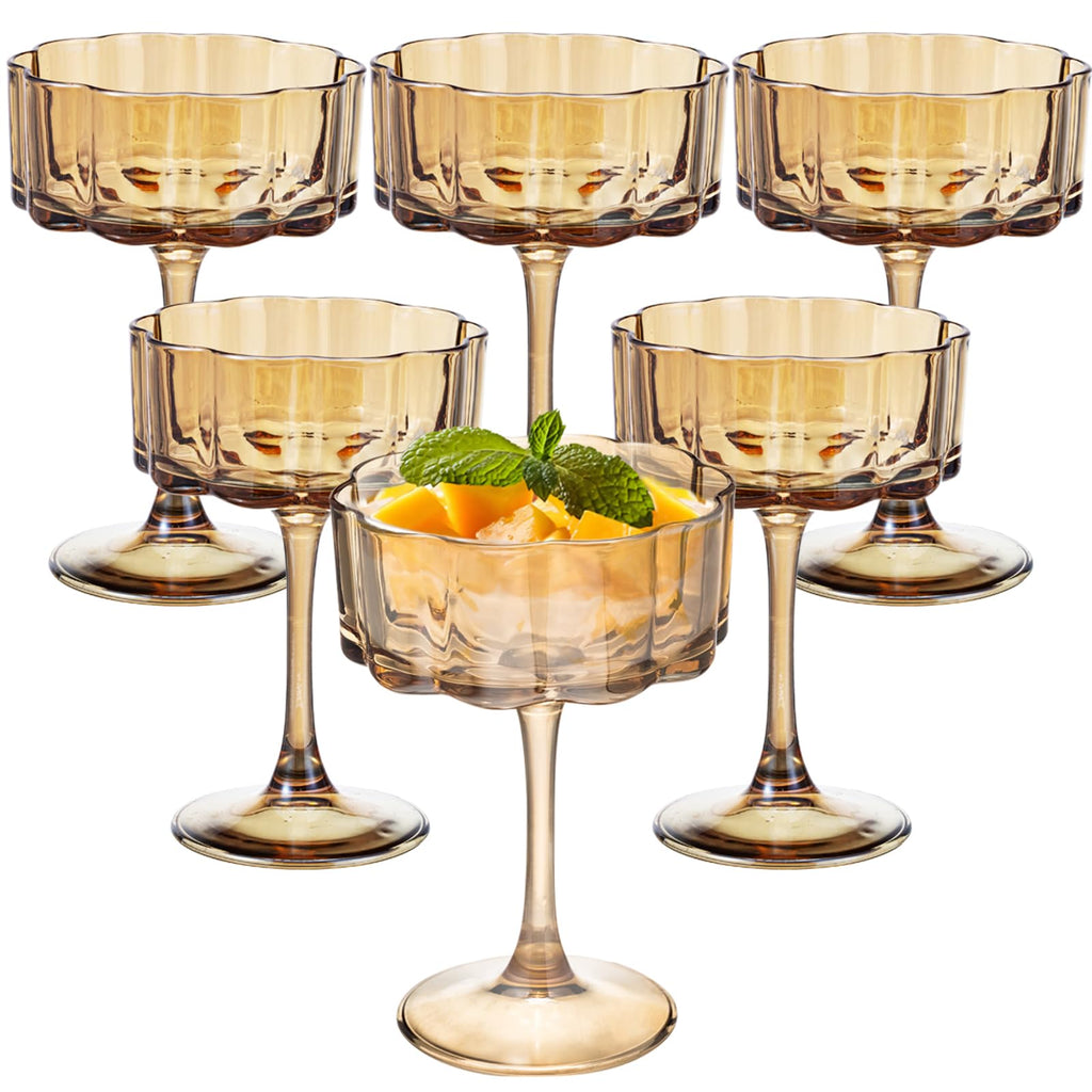 Amber 13oz Glass Coupes Set Of 6 P3925