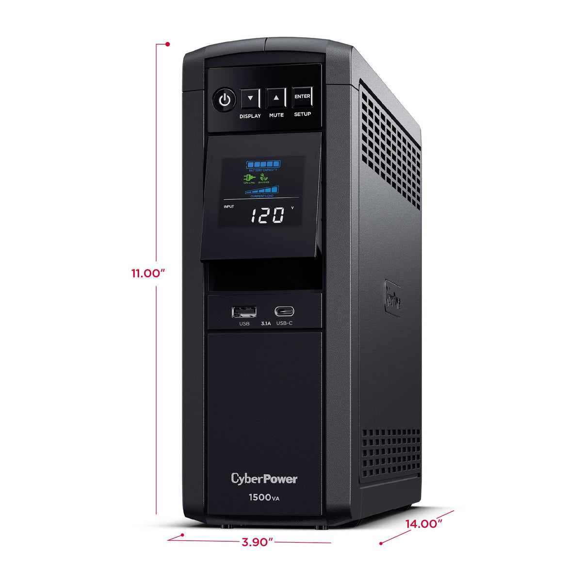 1500VA/1000W 12 Outlets Mini Tower UPS System W53718